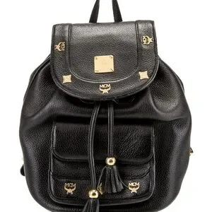 MCM | Bags | Mcm Black And Gold Studded Leather Backpack  display picture 1